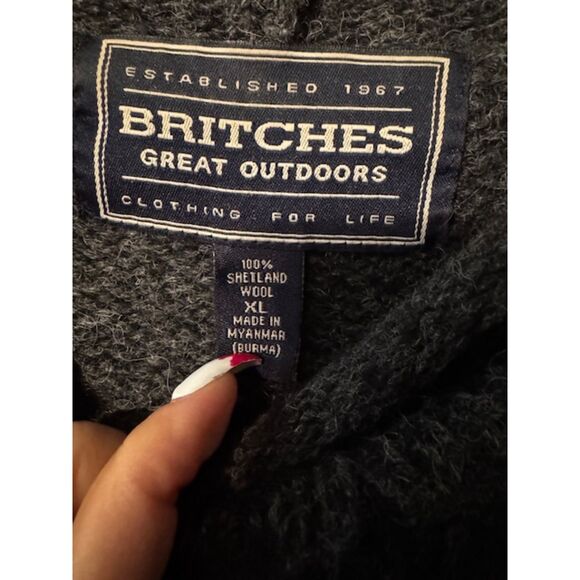 Britches Great Outdoors 100% Shetland Wool Sweater Size XL - Picture 3 of 4